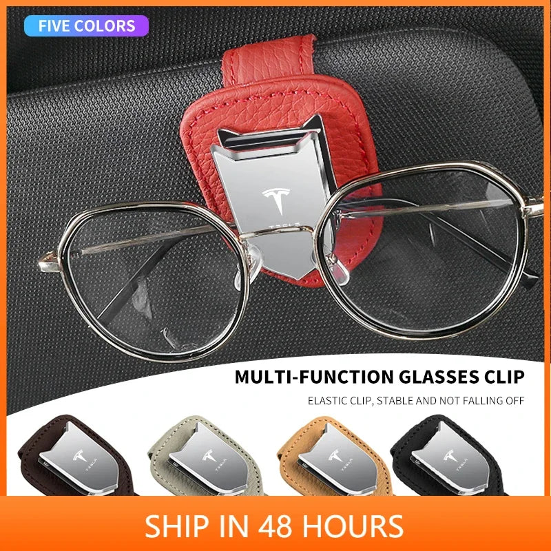 Car Eyeglass Storage Clip Sun Visor Sunglasses Holder for Tesla Model 3 Model S X Model Y Roadster SpaceX Cybertruck Accessories