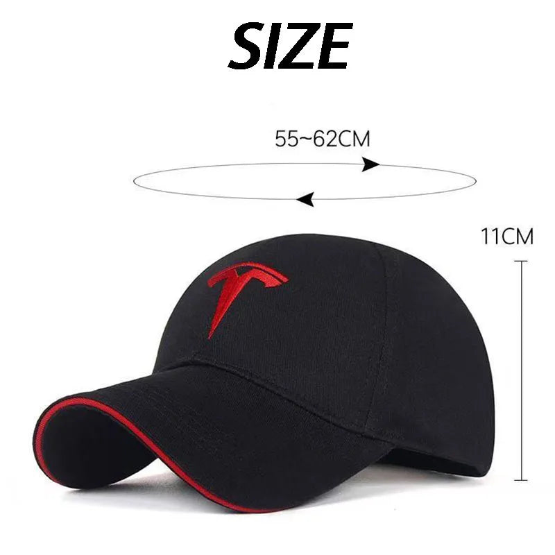 Embroidered Logo Baseball Hat For Tesla Model 3 Model Y Model X Model S Roadster SpaceX Outdoor Sports Sunshade Hat Car Sticker