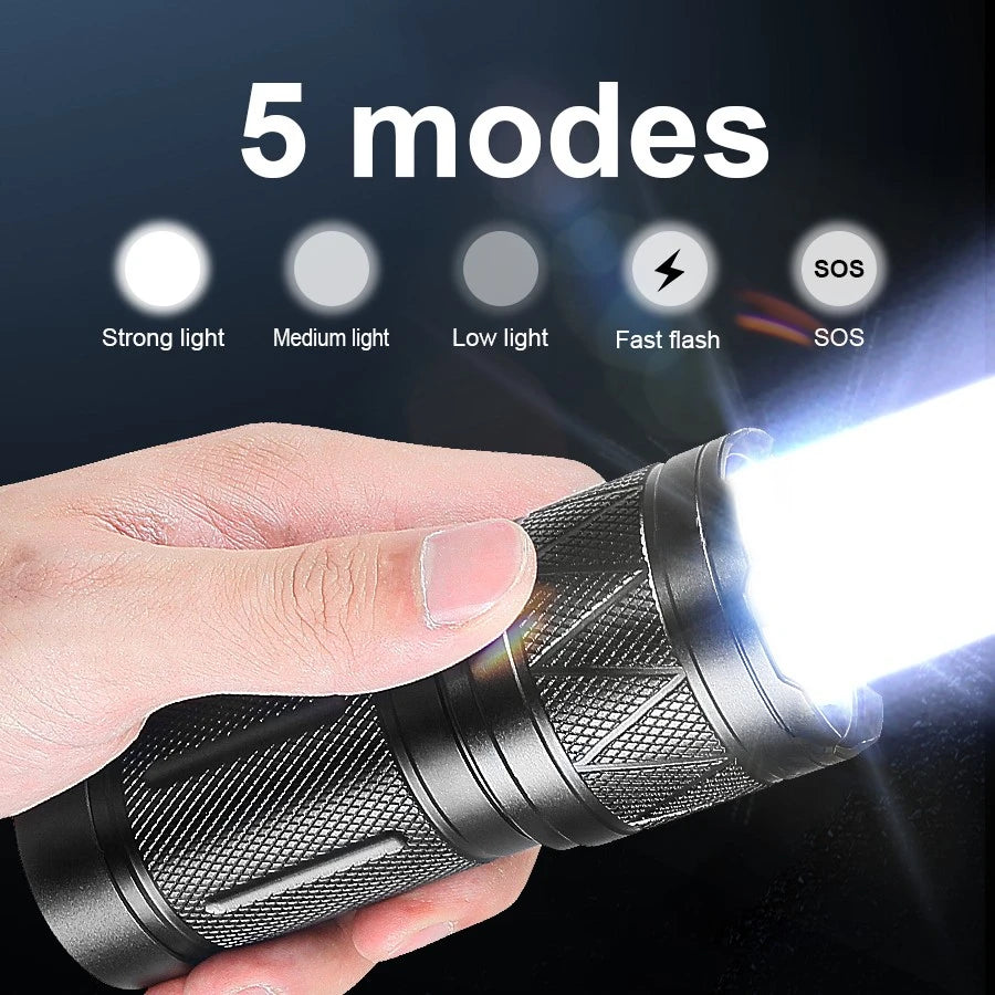 2025 New 5000mAh White Laser Flashlights 1000000LM Ultra Powerful Flashlight Zoom USB Rechargeable Lantern Outdoor Camping Torch