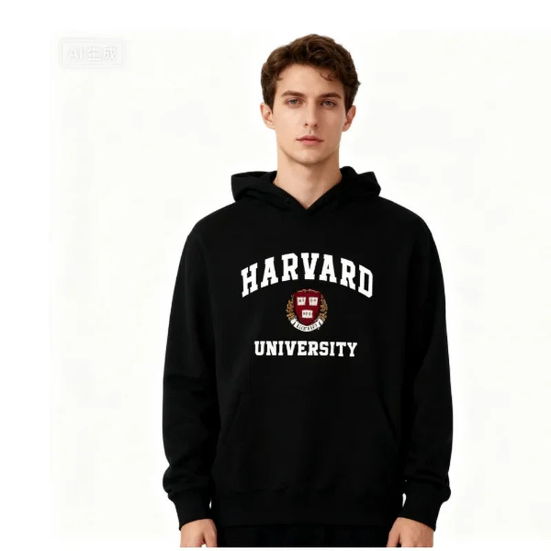 Harvard University Hoodies Spring and Autumn Fashion Men's Warm Hoodies Casual Street Hot Selling Morning Running Sports Hoodies