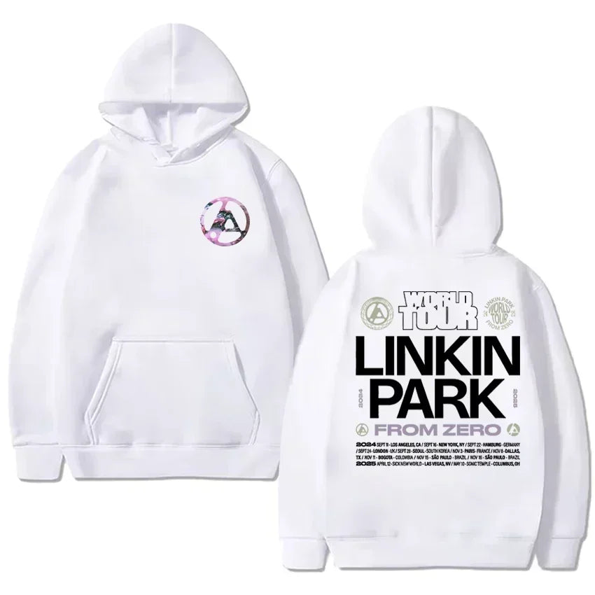Rock band Linkin Park From Zero world tour Merch T-shirt new men's and women's Harajuku fashion streetwear with plush sportswear