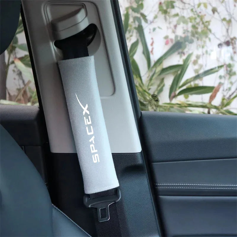 2Pcs Car Seat Belt Cover Car Styling Cotton Safety Shoulder Protector For Tesla Space X Model 3 Model X Model S Model Y