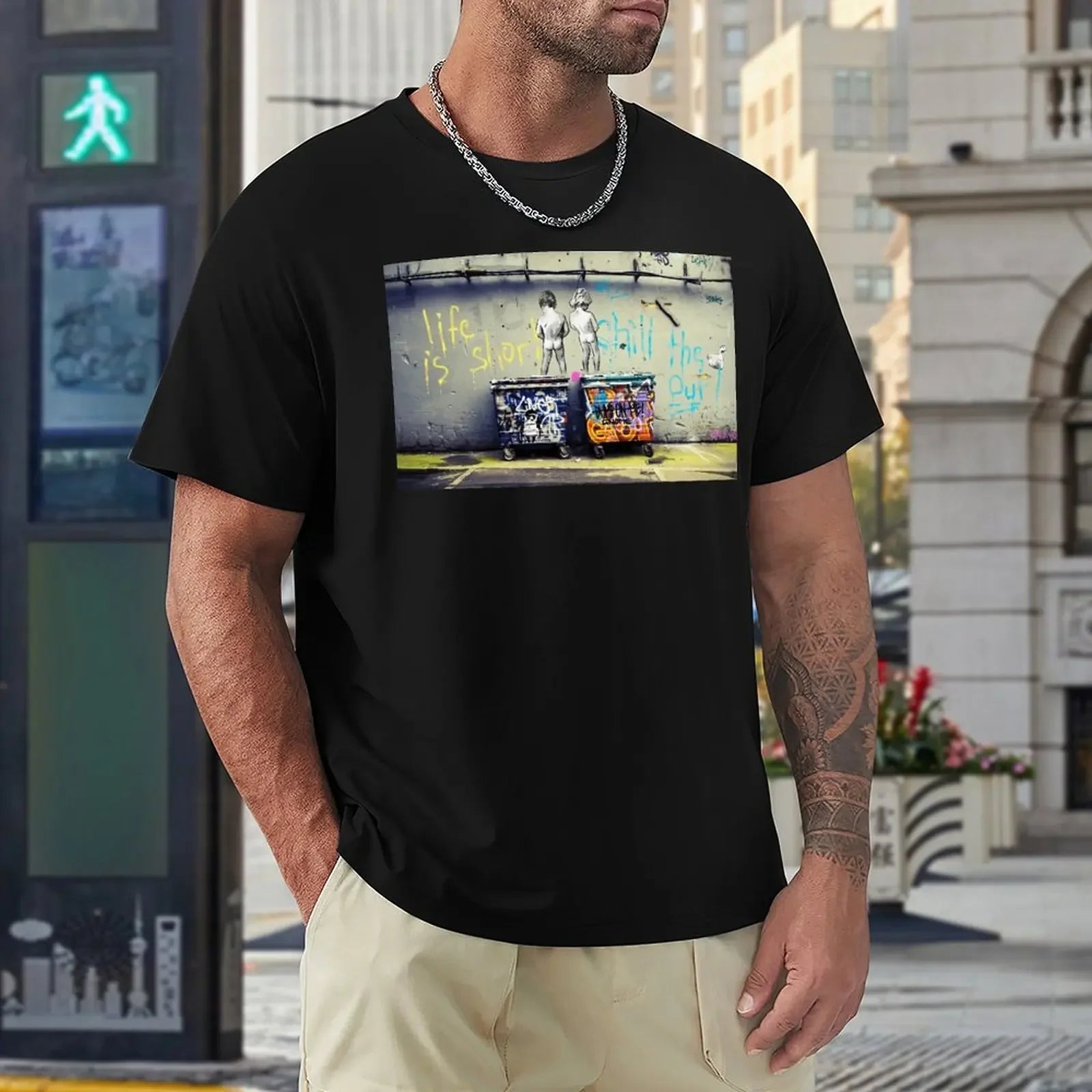 Banksy Chill The Duck Out For Sale Tees Funny Graphic T-shirt Harajuku  Move  Funny Sarcastic Home Eur Size