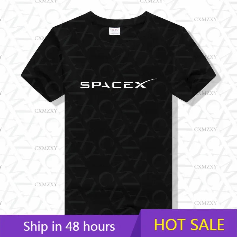 New SPACEX SPACE X LOGO T-Shirt male brand teeshirt men summer cotton t shirt Casual Short Sleeve O-Neck tshirt