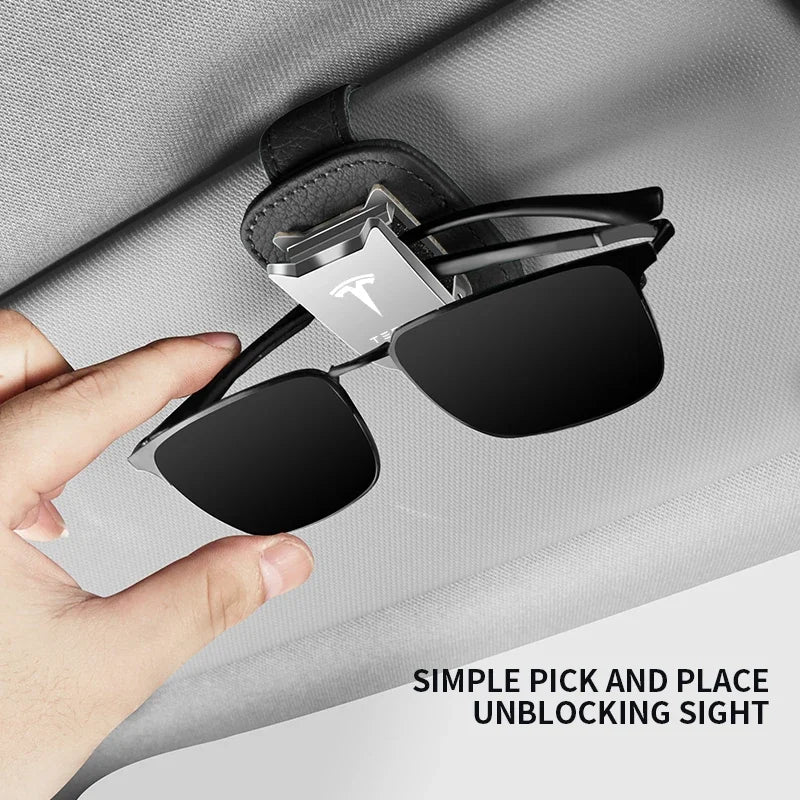 Car Eyeglass Storage Clip Sun Visor Sunglasses Holder for Tesla Model 3 Model S X Model Y Roadster SpaceX Cybertruck Accessories