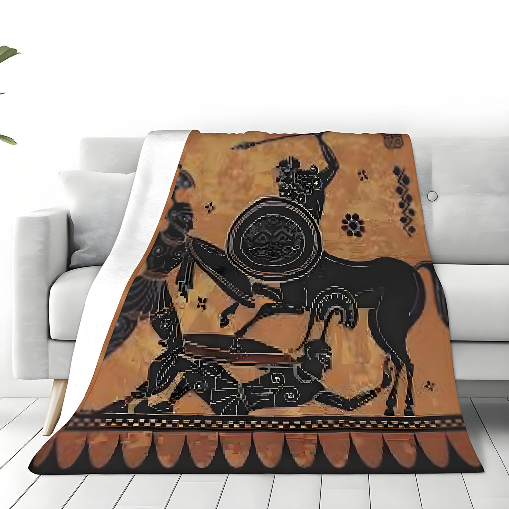 Greek Mythology Flannel Blanket, Ultra-Soft All-Season Throw for Sofa, Bed, Camping, Naps & Travel – Perfect Holiday Gift