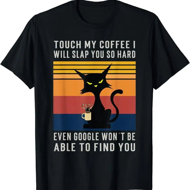 Funny Coffee Cat Google Saying Warning T Shirt
