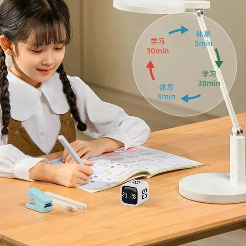 Productivity Cube Timer Gravity Sensor Flipping LED Display 4 Preset Time Dual Modes Countdown Cooking Study Mini Digital Timer