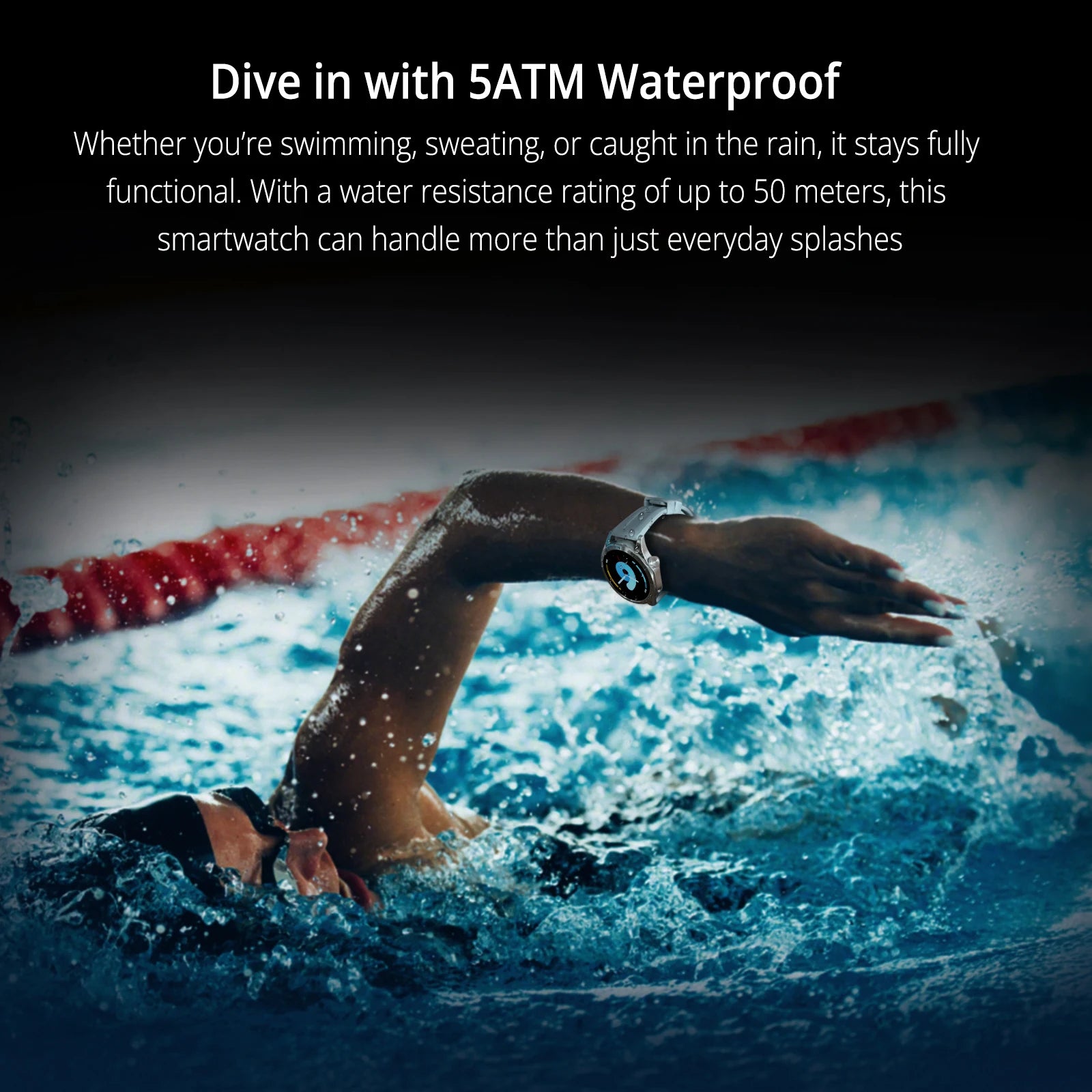 AIWR Peps 1R Smartwatch with GPS 5ATM Water Resistance 1.43" AMOLED Display AI Faces Bluetooth Calls Heart Rate Sleep Monitor