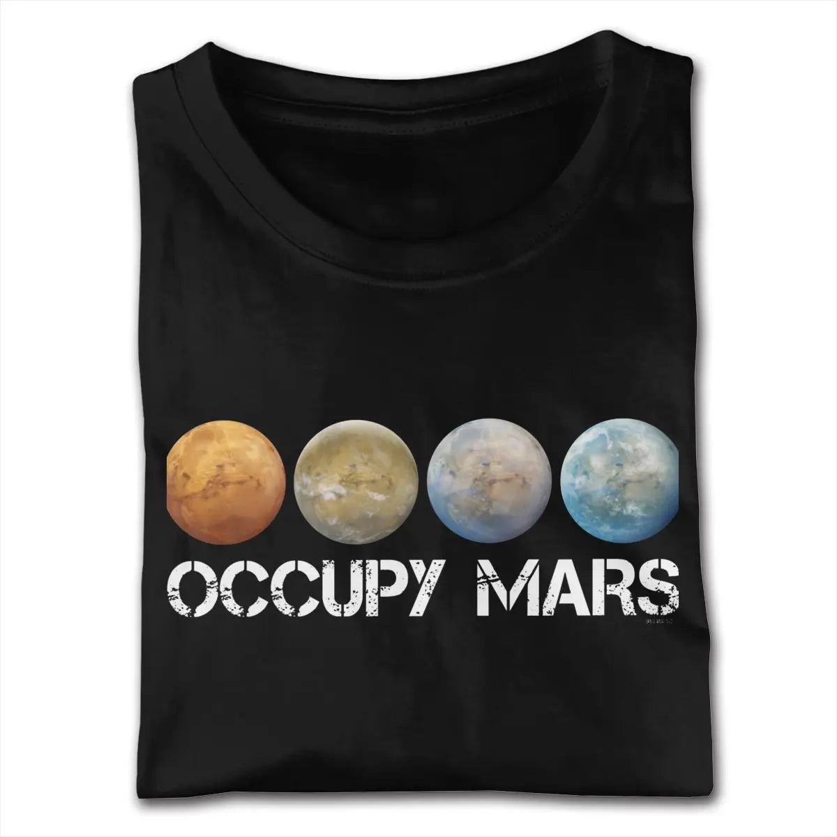 Design Occupy Mars Terraform SpaceX Cotton Cotton For Men 5XL Black Tees Shirt