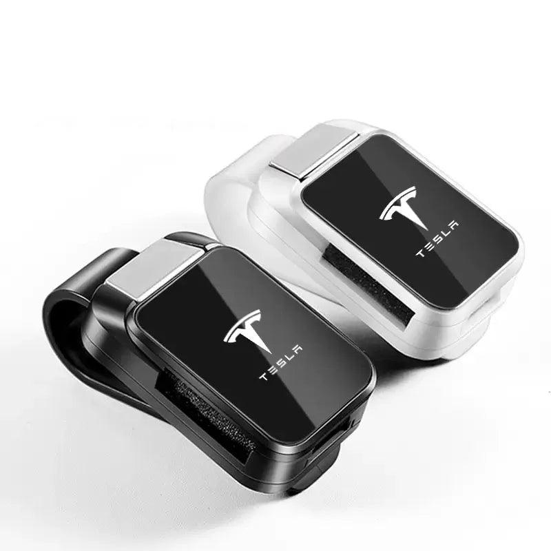 Car Sun Visor Glasses Box Sunglasses Storage Case Clip For Tesla Model 3 Model S X Model Y Roadster SpaceX Auto Accessories