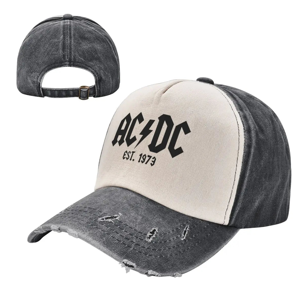 AC-DC Baseball Caps Fashion Distressed Washed Headwear Unisex Style Outdoor Summer Caps Hat