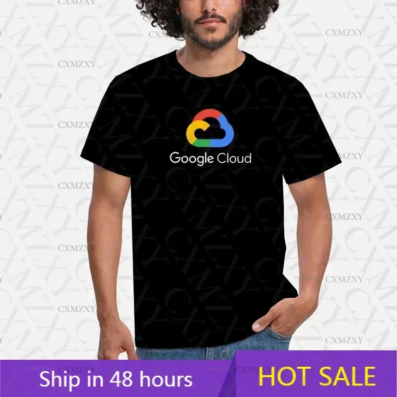 Men Clothing Google Cloud T Shirt Staff Gift Man Frontend Backend Geek Hacker Programmer Fabric Boyfriend Husband Dad Groom Tops