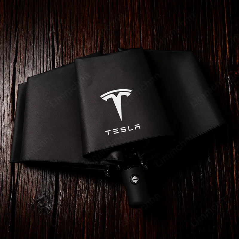 Car Folding Umbrella Portable Anti-UV Sun Umbrella Car Sticker For Tesla Model 3 Model S X Y Roadster SpaceX Car Logo Umbrella
