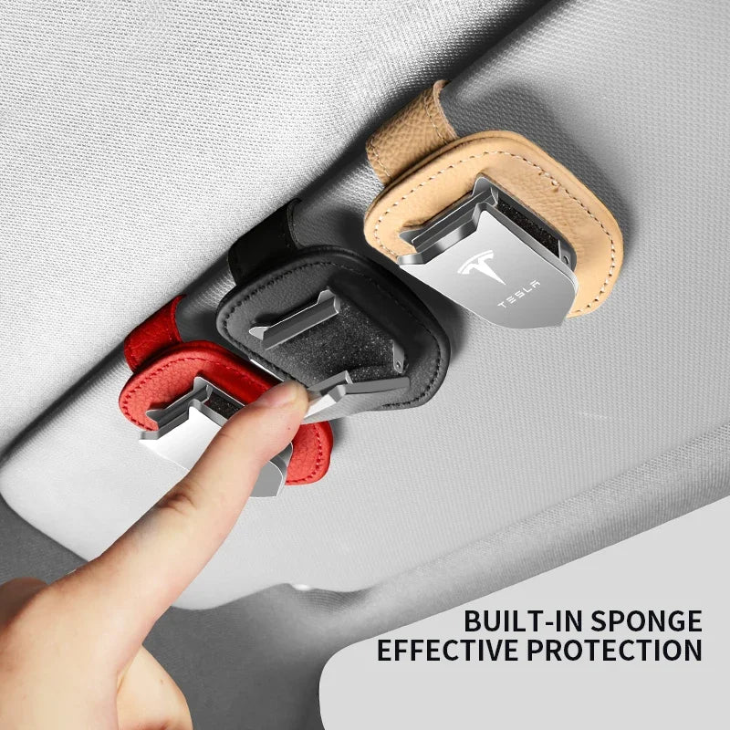 Car Eyeglass Storage Clip Sun Visor Sunglasses Holder for Tesla Model 3 Model S X Model Y Roadster SpaceX Cybertruck Accessories